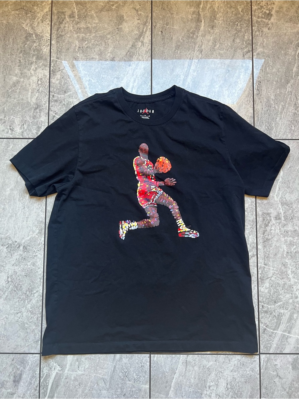 Jordan Flight Essentials Pointillism Graphic Men's T-Shirt Black XL S/S CrewNeck